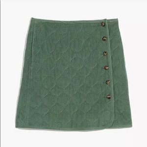 Madewell Corduroy Quilted Mini Skirt / Simply Sage